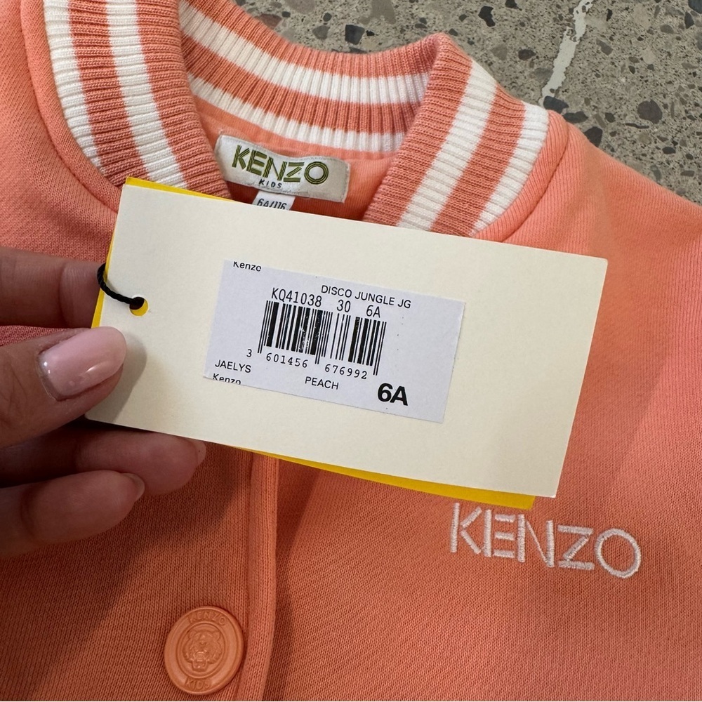 Kenzo Peach Elephant Varsity Jacket - Size 6A - NWT - Picture 5 of 10